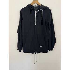 Ezekiel Black Half-Zip Windbreaker Jacket Size Small